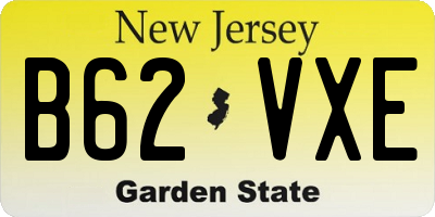 NJ license plate B62VXE
