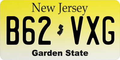 NJ license plate B62VXG