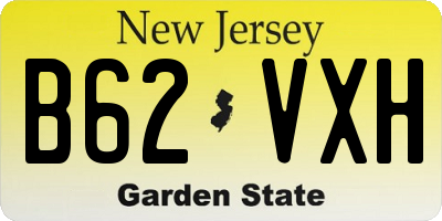 NJ license plate B62VXH