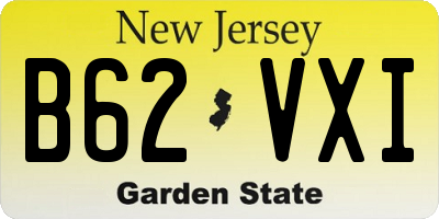 NJ license plate B62VXI