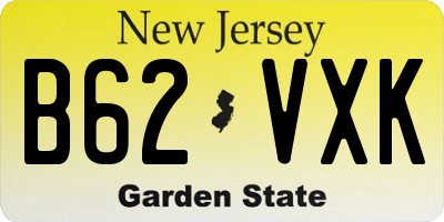 NJ license plate B62VXK