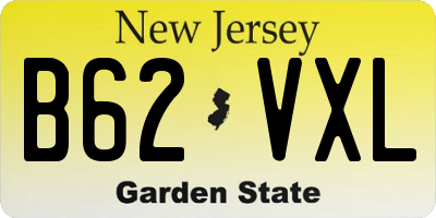 NJ license plate B62VXL