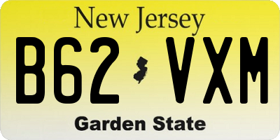 NJ license plate B62VXM