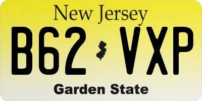 NJ license plate B62VXP