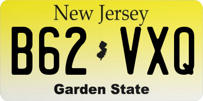 NJ license plate B62VXQ