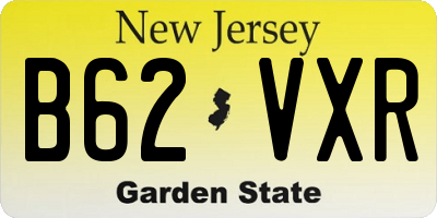 NJ license plate B62VXR