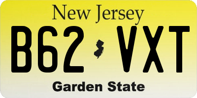 NJ license plate B62VXT