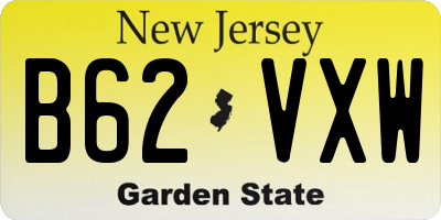 NJ license plate B62VXW
