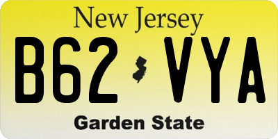 NJ license plate B62VYA