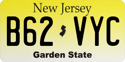 NJ license plate B62VYC