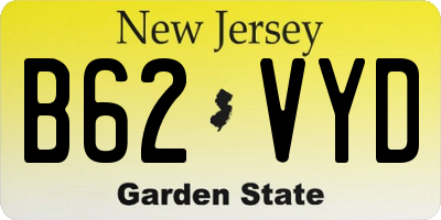 NJ license plate B62VYD