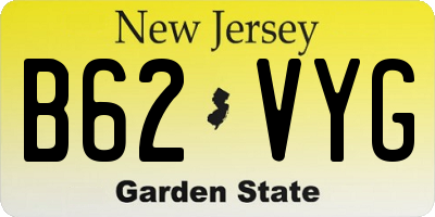 NJ license plate B62VYG
