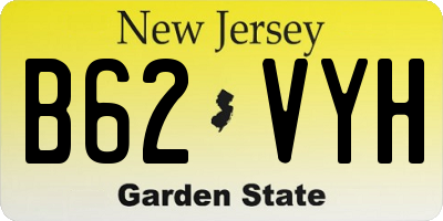 NJ license plate B62VYH