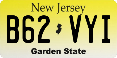 NJ license plate B62VYI
