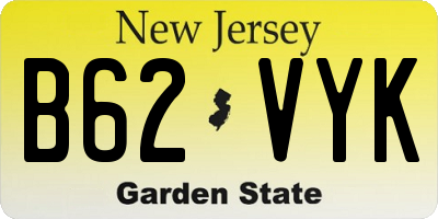 NJ license plate B62VYK