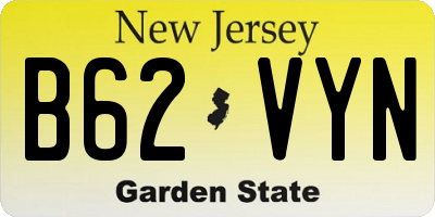 NJ license plate B62VYN