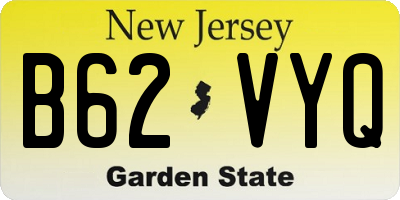 NJ license plate B62VYQ