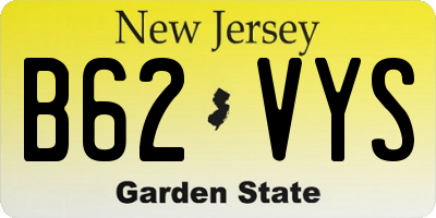 NJ license plate B62VYS