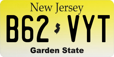 NJ license plate B62VYT