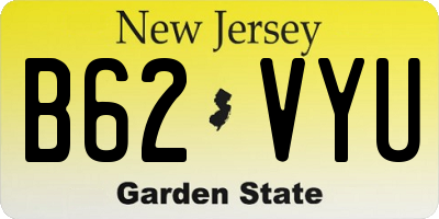 NJ license plate B62VYU
