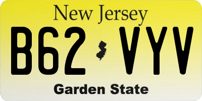 NJ license plate B62VYV
