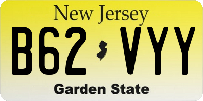 NJ license plate B62VYY