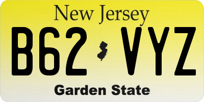 NJ license plate B62VYZ
