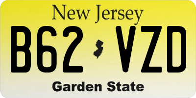 NJ license plate B62VZD