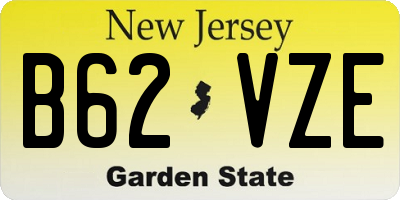 NJ license plate B62VZE