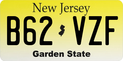 NJ license plate B62VZF