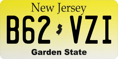 NJ license plate B62VZI