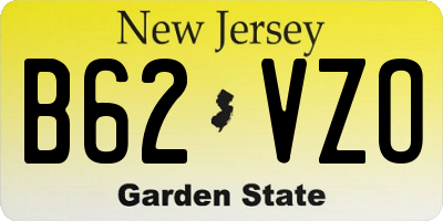 NJ license plate B62VZO