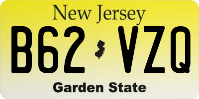 NJ license plate B62VZQ