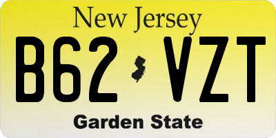 NJ license plate B62VZT