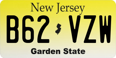NJ license plate B62VZW