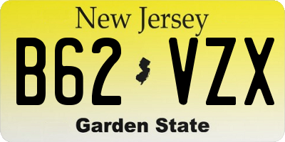 NJ license plate B62VZX