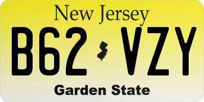 NJ license plate B62VZY