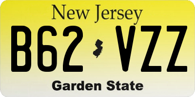 NJ license plate B62VZZ