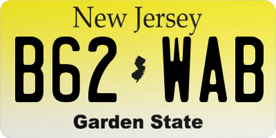 NJ license plate B62WAB