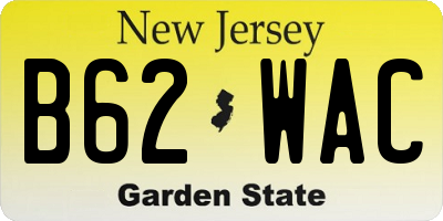 NJ license plate B62WAC