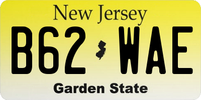 NJ license plate B62WAE