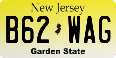 NJ license plate B62WAG
