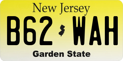 NJ license plate B62WAH