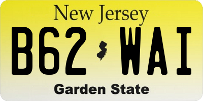 NJ license plate B62WAI