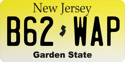 NJ license plate B62WAP