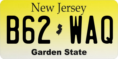 NJ license plate B62WAQ