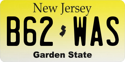 NJ license plate B62WAS
