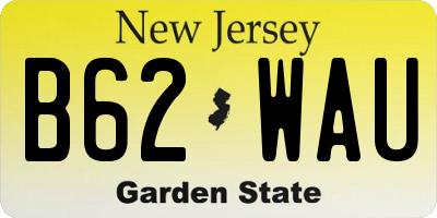 NJ license plate B62WAU