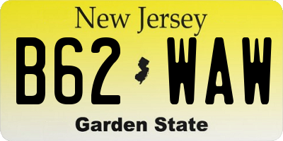 NJ license plate B62WAW