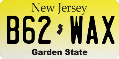 NJ license plate B62WAX